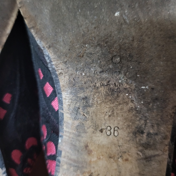 Gucci Black/Pink Printed Fabric Princetown Flat Mules Size 36 - Picture 10 of 11